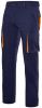 Pantalons de treball velilla stretch bicolor multibutxaques de polièster blau marí taronja fluor amb impressió vista 1