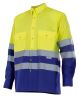 Camises reflectants velilla bicolor màniga llarga alta visibilitat 144 de cotó groc fluor blau vista 1