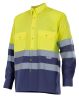 Camises reflectants velilla bicolor màniga llarga alta visibilitat 144 de cotó groc fluor marí vista 1