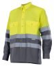 Camises reflectants velilla bicolor màniga llarga alta visibilitat 144 de cotó groc fluor gris vista 1