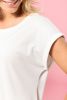 Lång T-shirt för kvinnor med kort ärm