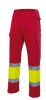 Pantalons reflectants velilla multibutxaques bicolor alta visibilitat de cotó vermell groc fluor vista 1