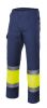 Pantalons reflectants velilla multibutxaques bicolor alta visibilitat de cotó blau marí groc fluor vista 1