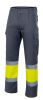 Pantalons reflectants velilla multibutxaques bicolor alta visibilitat de cotó gris groc fluor vista 1