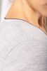 Kortermet pikéstrikket T-skjorte for kvinner med V-hals