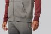 Tofarvet jakke med lynlås og unisex hætte