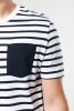 Stripet sjømanns-t-skjorte med kortermet lomme Kortermet