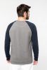 Tofarvet sweatshirt i økologisk bomuld Raglanærmer med rund hals til mænd Lange ærmer