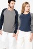 Tofarvet sweatshirt i økologisk bomuld Rundhalset Raglan-ærmer til kvinder Lange ærmer