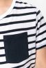 Stripete sjømanns-t-skjorte med kortermet lomme for gutter Kortermet