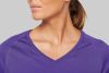 Sports-T-skjorte med V-hals for kvinner med korte ermer