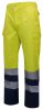 Pantalons reflectors velilla bicolor multibutxaques alta visibilitat de cotó groc fluor blau marí per personalitzar vista 1