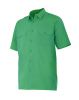 Koszule robocze z weluru z krótkim rękawem i zielonymi bawełnianymi paskami widok 1