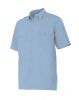Jasnoniebieskie, bawełniane koszule robocze z weluru z krótkim rękawem i galonami widok 1