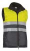 Armilles reflectores valent alta visibilitat amb butxaques de polièster groc fluor gris carbó amb logo vista 1