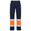 Pantalons reflectors roly naos de cotó blau marí taronja fluor vista 1