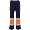 Pantalons reflectors roly soan de cotó blau marí taronja fluor amb impressió vista 1