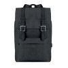 sacs à dos pour ordinateur riga en polyester noir avec impression vue 1
