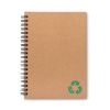Quaderns amb anelles pedra de paper ecològic verd amb impressió vista 1