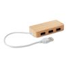 Hub de port USB Vina en bois de bambou écologique avec logo vue 1