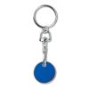 Porte-clés avec jeton pièce de monnaie en zinc bleu roi vue 1