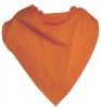 Einfarbige quadratische Polyesterschals 60x60 aus orangefarbenem Polyester mit sichtbarem Aufdruck 1